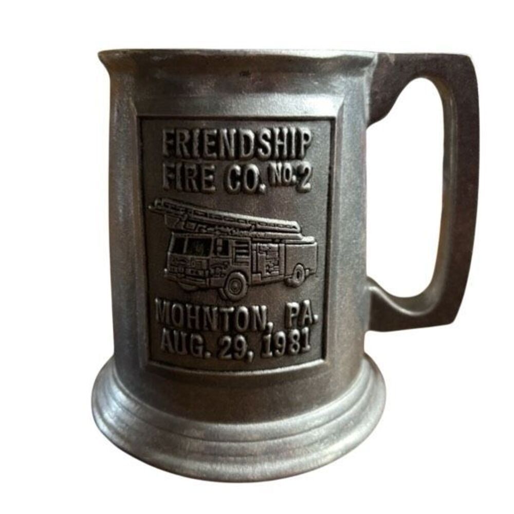 Friendship Fire Co. No. 2 Mohnton Pennsylvania Pewter Mug 1981